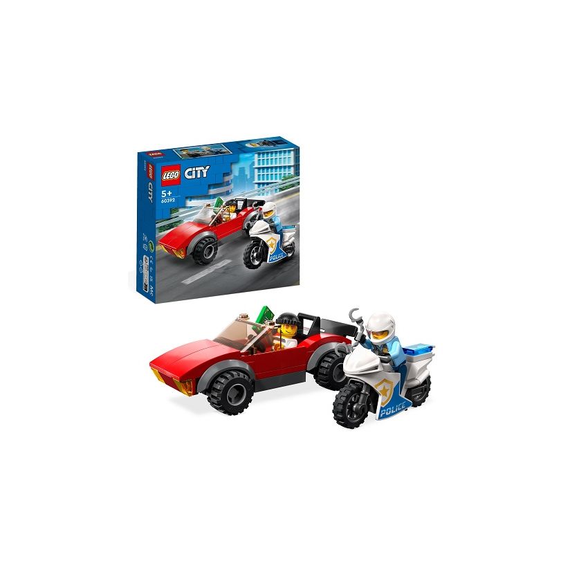 PERSEGUICAO CARRO E MOTA DA POLICIA LEGO CITY 60392