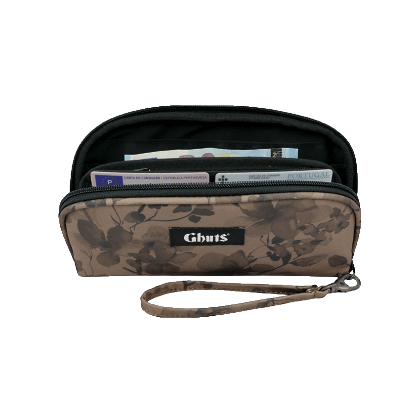 CARTEIRA GRANDE GV190 FLORAL TAUPE GHUTS
