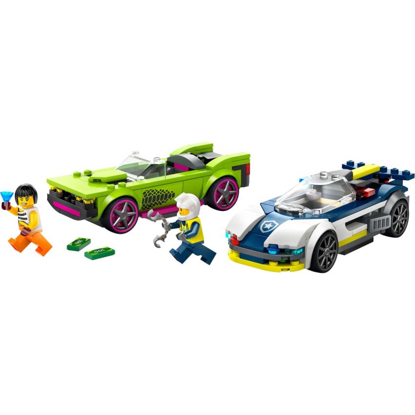 PERSEGUICAO CARRO DA POLICIA E MUSCLE CAR - LEGO CITY 60415