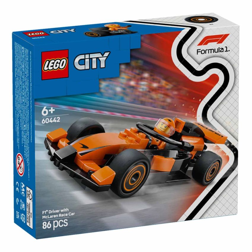 PILOTO F1 COM CARRO DE CORRIDA MCLAREN LEGO CITY 60442