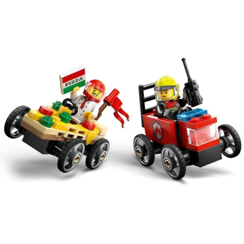 PACK CARROS DE CORRIDA PIZZA VS CARRO DOS BOMBEIROS LEGO CITY 60458